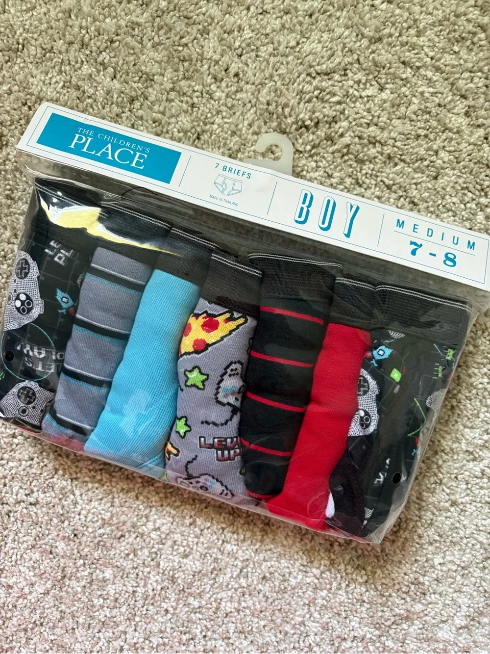 New The Children's Place kids Boys' 7-Pack Briefs (size Medium 7-8) 100% cotton